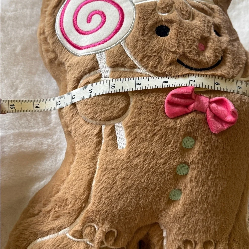 Cupcakes and Cashmere Christmas Faux Fur Gingerbread lollipop Boy Pillow 🍭